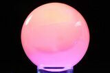 Polished Pink Manganoan (Mangano) Calcite Sphere - Fluorescent! #350162-1